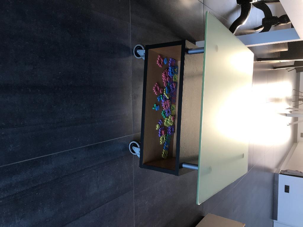 modern salontafel ikea op wielen, Ophalen, Gebruikt, 50 tot 100 cm, Glas
