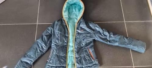 blauw groene jas KJus maat smal of 36 - 38, Kjus, Blauw, Ophalen of Verzenden, Maat 36 (S)