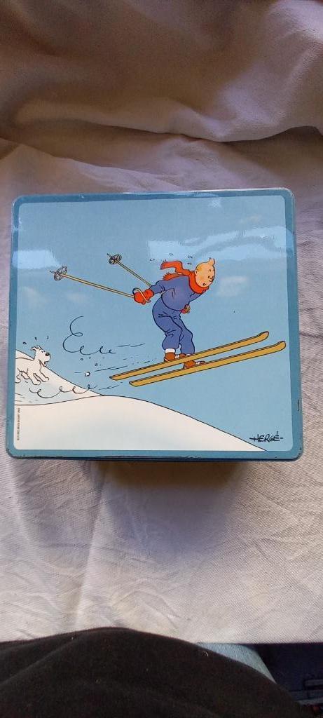 Kuifje al skiend  - 2003 - blikken doos, Enlèvement ou Envoi, Tintin, Utilisé