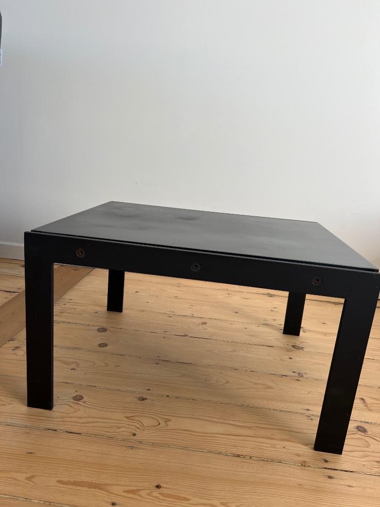 Stalen salontafel / bijzettafel zwart, Ophalen, 55 tot 75 cm, Zo goed als nieuw, Industrieel