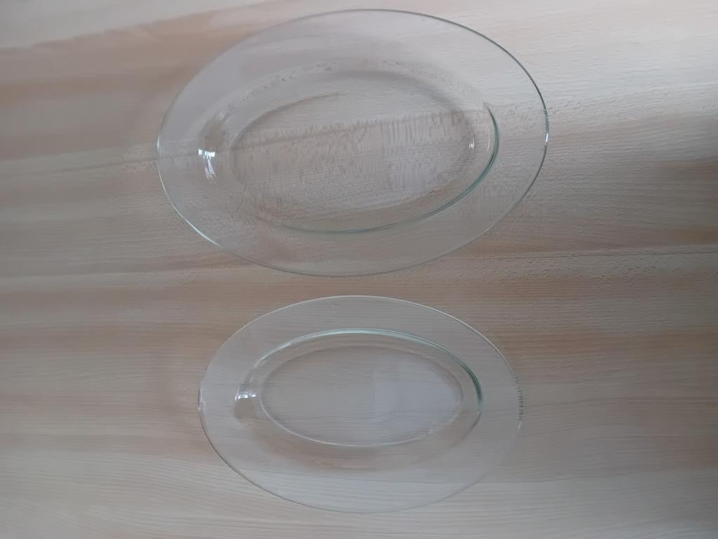 2 Retro glazen serveer-/ovenschaal van DURALEX, Huis en Inrichting, Ophalen, Schaal, Ovaal, Glas