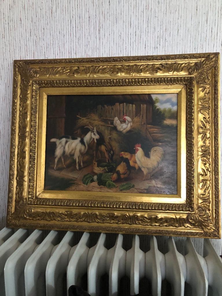 Heel oud en  mooi schilderij op  houten paneel, Ophalen of Verzenden