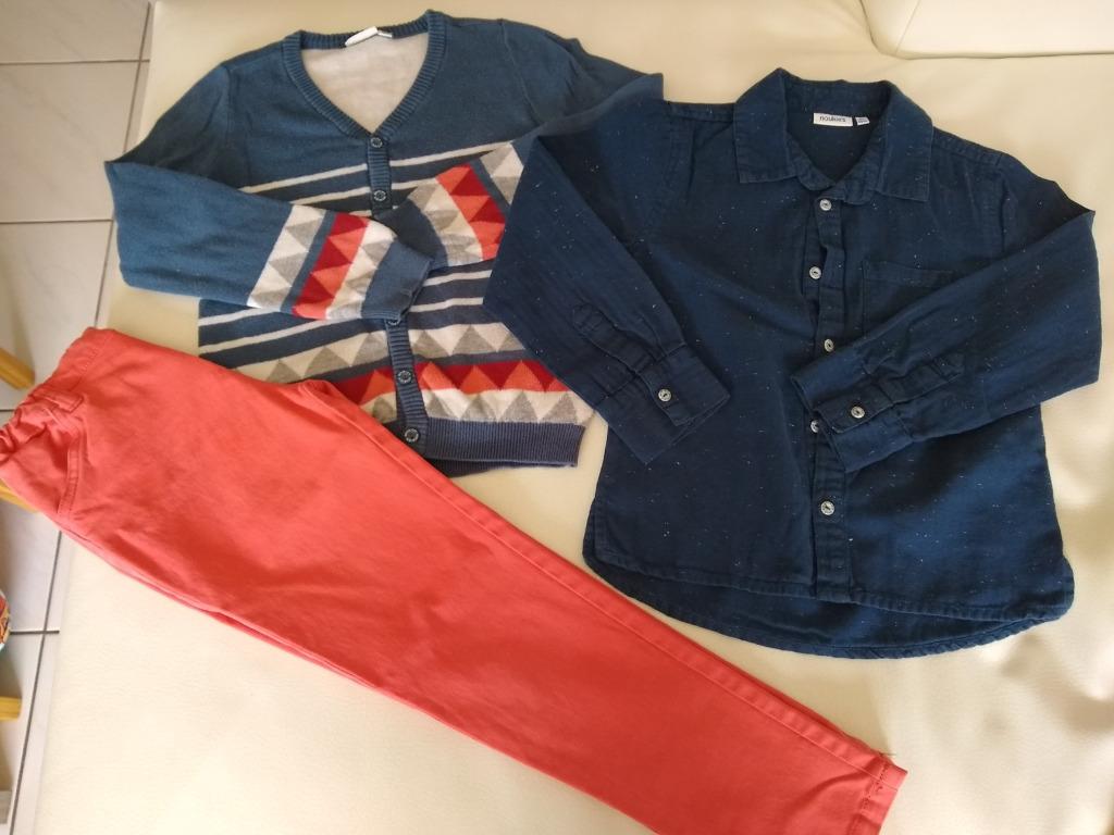 m 128 Noukies prachtig 3-delig setje gilet, hemd en broek ni, Ophalen of Verzenden, Zo goed als nieuw, Jongen, Broek