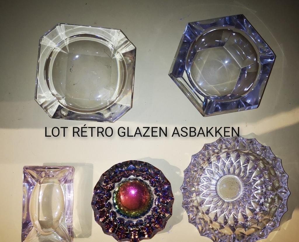 5.RETRO GLAZEN ASBAKKEN, Antiek en Kunst, Ophalen of Verzenden