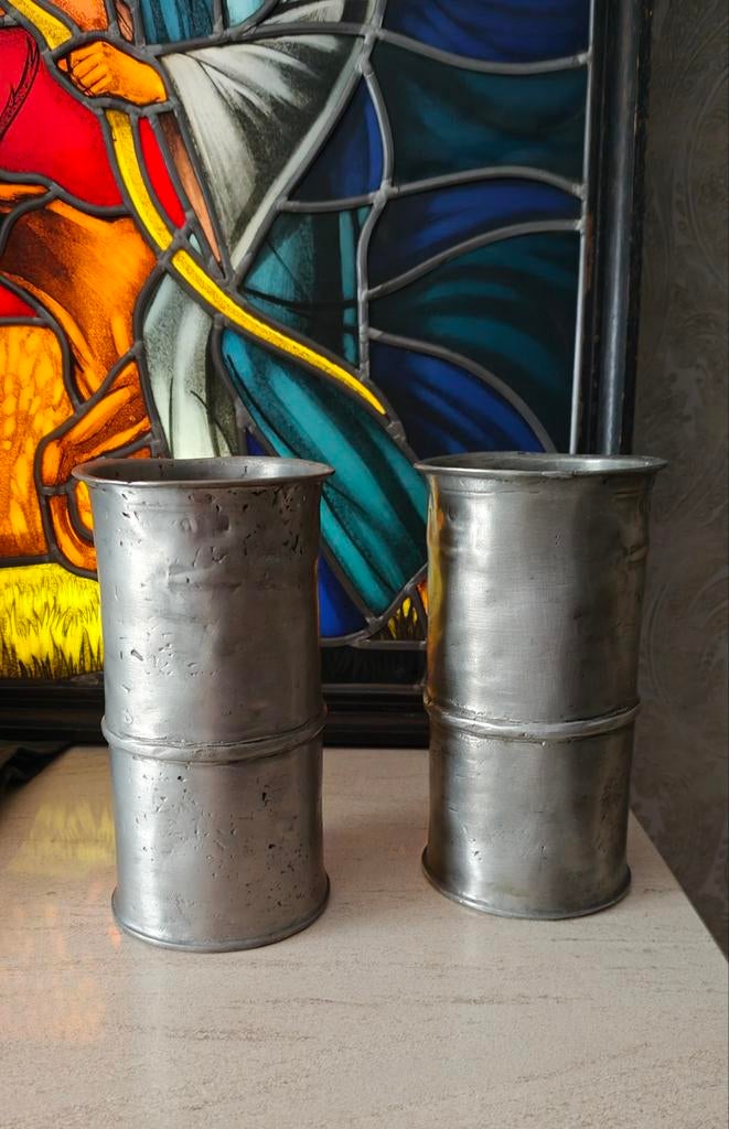 2 Antieke Maatbekers, voorzien van keurmerken, Antiek en Kunst, Ophalen of Verzenden