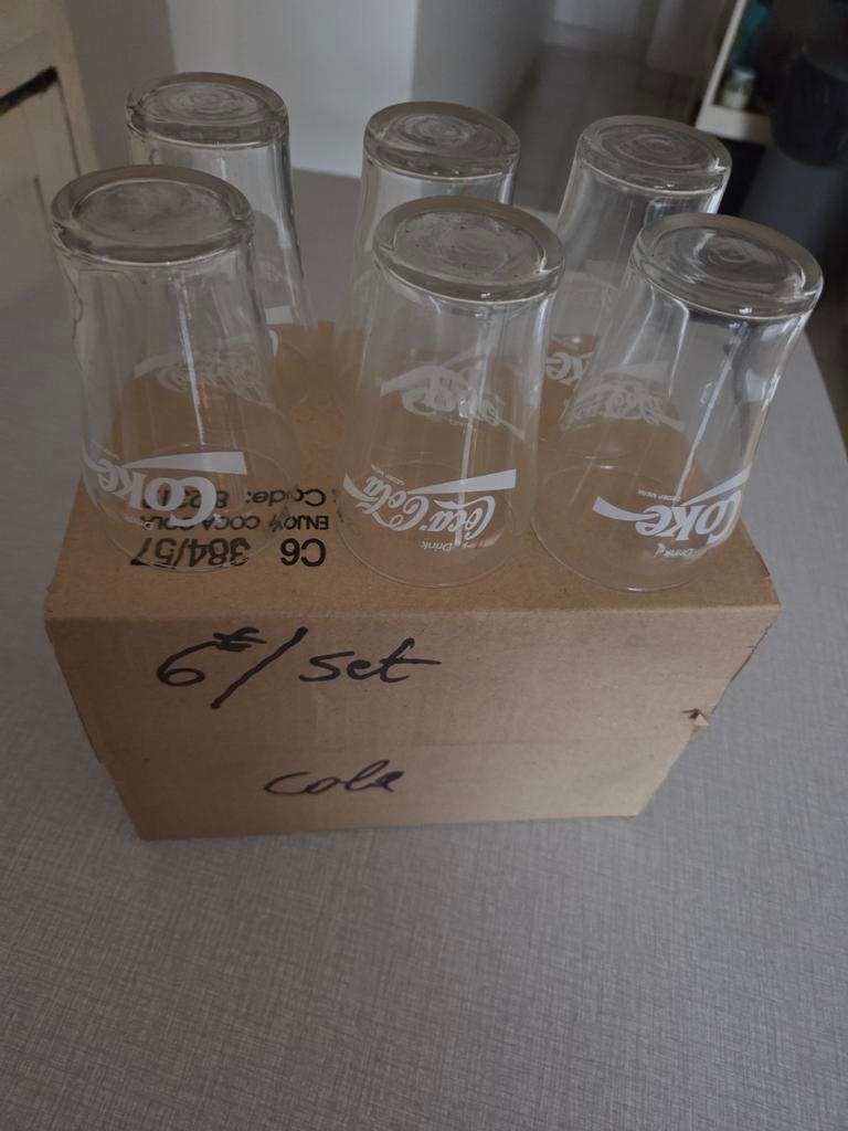 6 verres Coca-Cola vintage., Enlèvement ou Envoi, Neuf, Verre à soda
