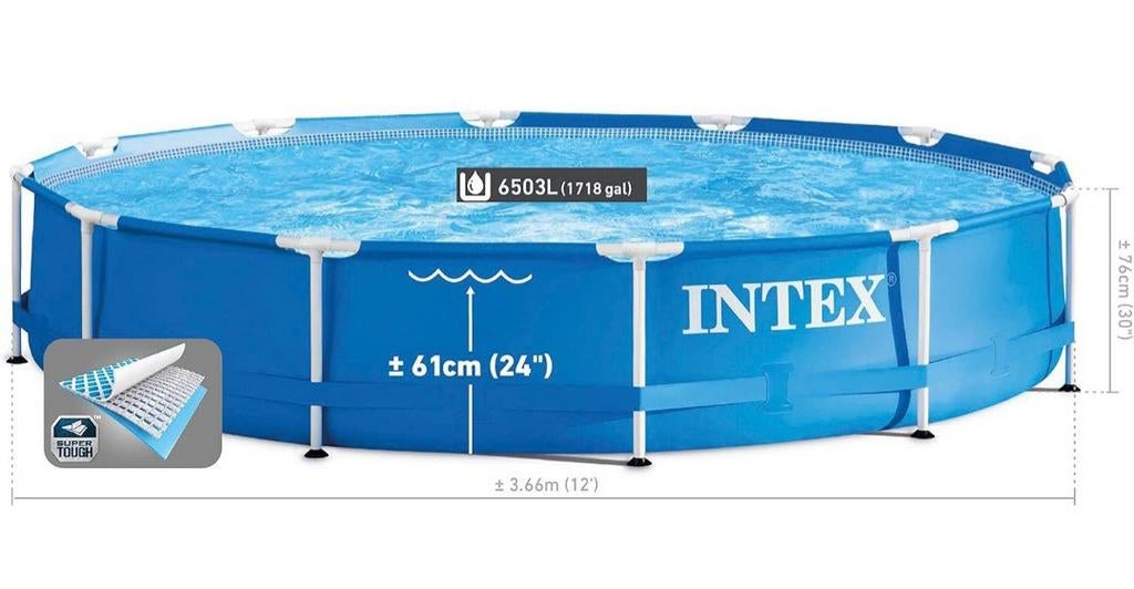 piscine intex complet plus bache 366x76 cm, Jardin & Terrasse, 200 à 400 cm, 300 cm ou plus, Rond, Comme neuf