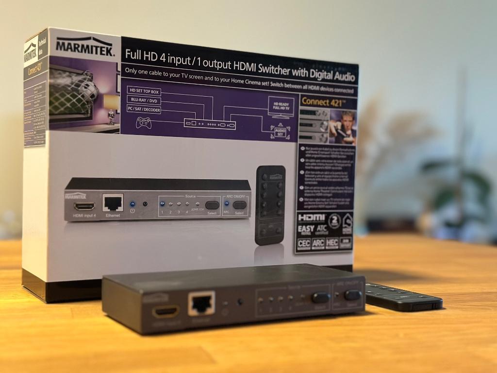 Marmitek Connect 421 HDMI Switcher met digitale audio, Enlèvement ou Envoi, Utilisé