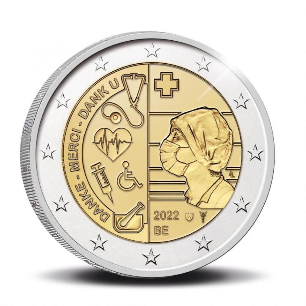 pièce commémorative du covid de 2 €, Enlèvement, Belgique, 2 euros, Monnaie en vrac