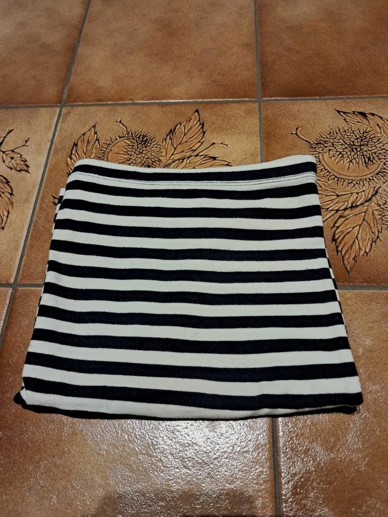 Mini-jupe bandeau lignée marine/blanc M H&M, Enlèvement ou Envoi, Au-dessus du genou, Porté, Blanc
