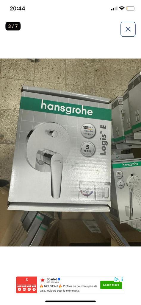 Douche pluie encaster, Ophalen