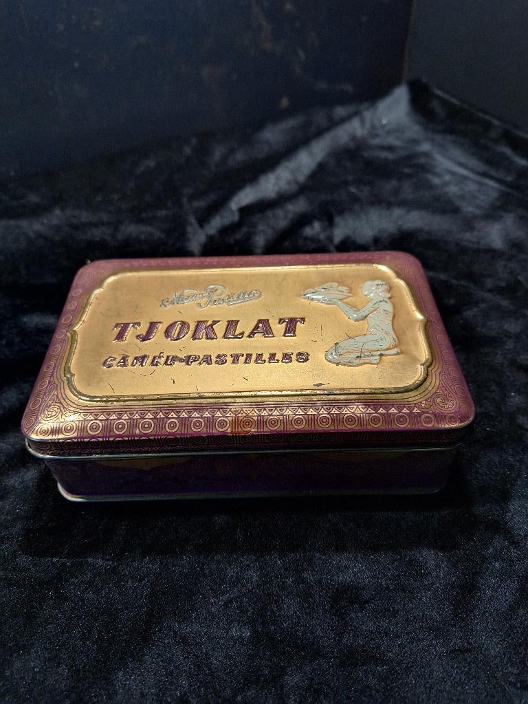 Vintage Tjoklat Camée Pastilles blikken doos, Collections, Boîte en métal, Utilisé, Autre, Autres marques, Enlèvement ou Envoi