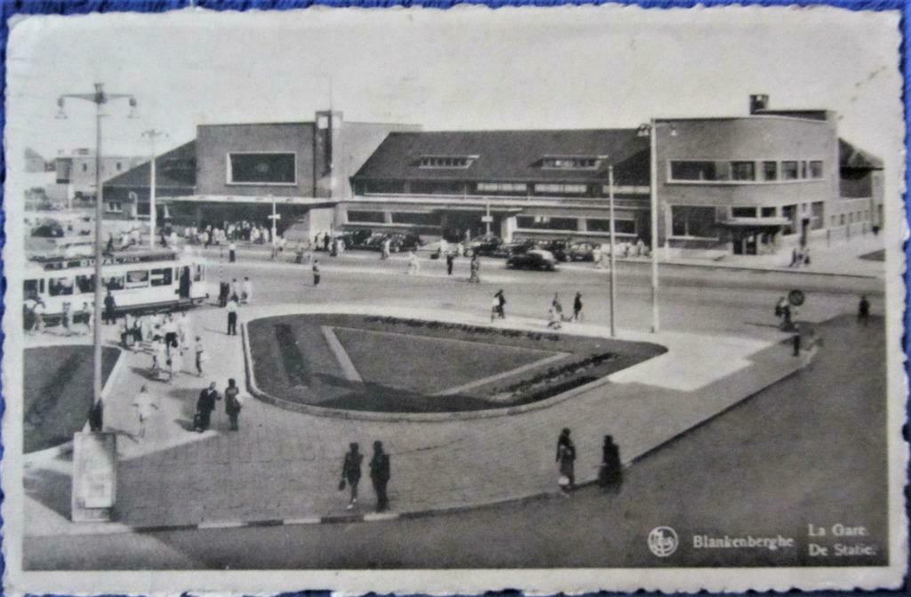 POSTKAART- BLANKENBERGE, HET STATION, Ophalen of Verzenden, 1940 tot 1960, Gelopen, West-Vlaanderen