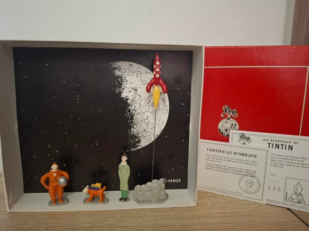 Tintin pixi coffret lune 1989, boite et certificat ref 4591., Enlèvement ou Envoi, Tintin, Comme neuf