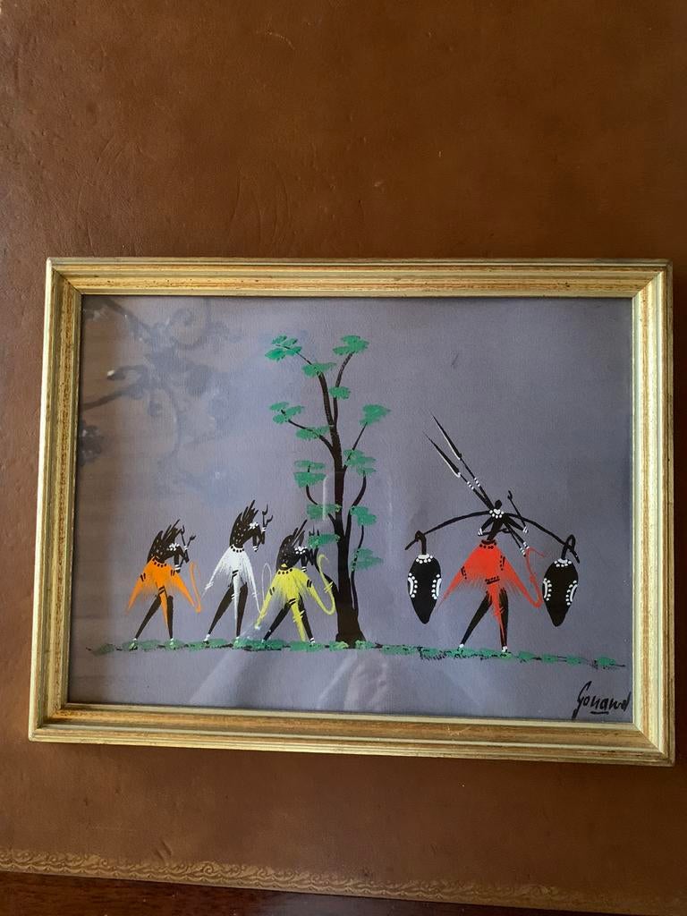Congolees schilderijtje / origineel, Ophalen of Verzenden