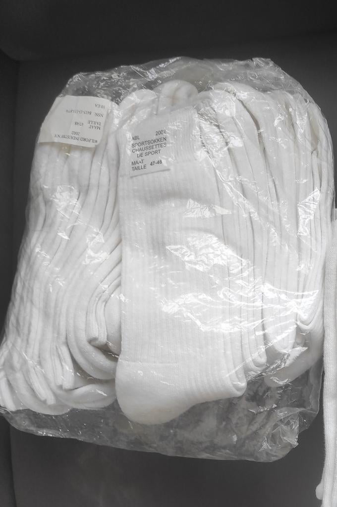 Chaussettes blanches neuves pointure 47 48. 10 paires., Ophalen of Verzenden, Nieuw