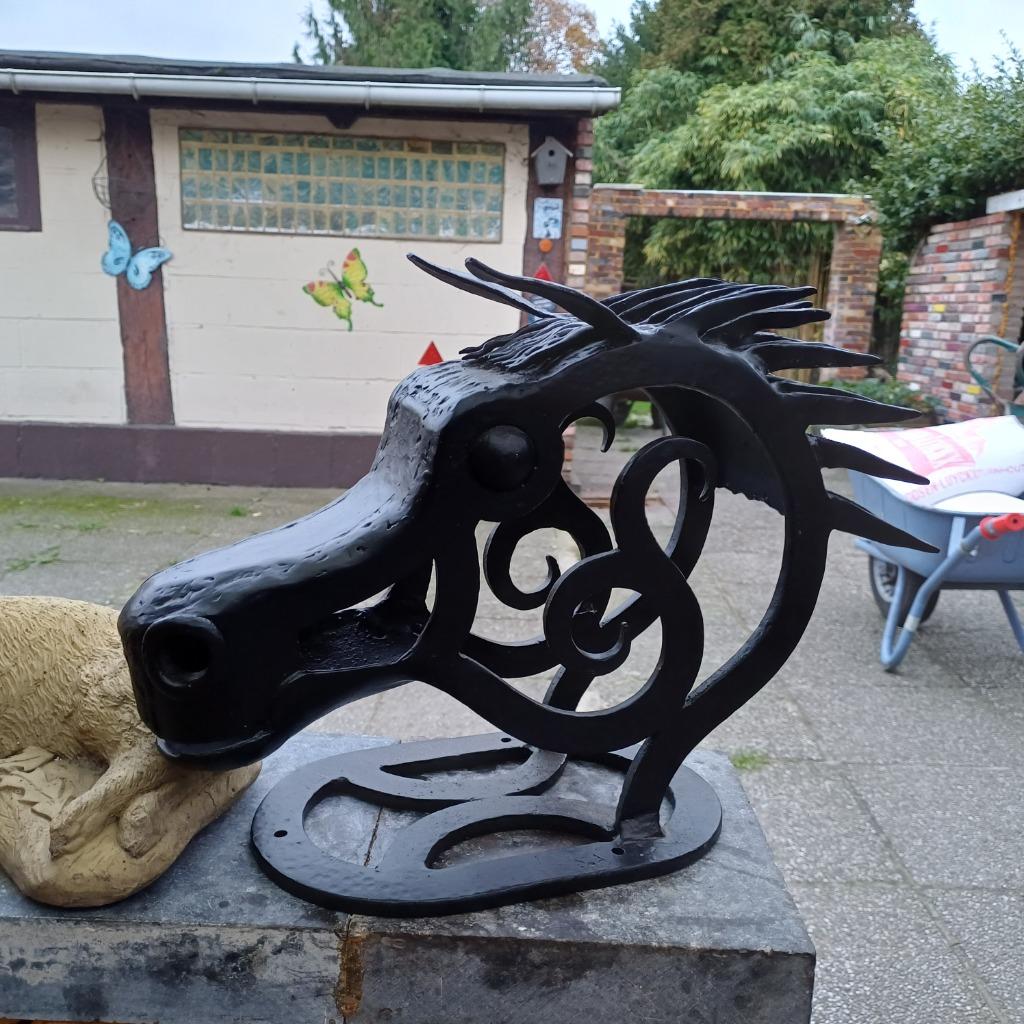 Ijzeren paardenhoofd, Antiek en Kunst, Kunst | Beelden en Houtsnijwerken, Ophalen