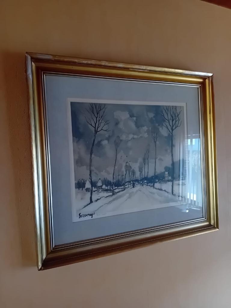 Schilderij met kader, Antiek en Kunst, Kunst | Schilderijen | Klassiek, Ophalen
