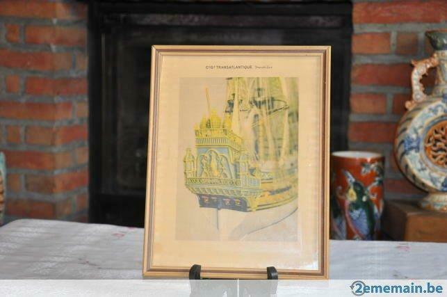 §gravure marine cie gle transatlantique french line, Antiquités & Art, Enlèvement ou Envoi