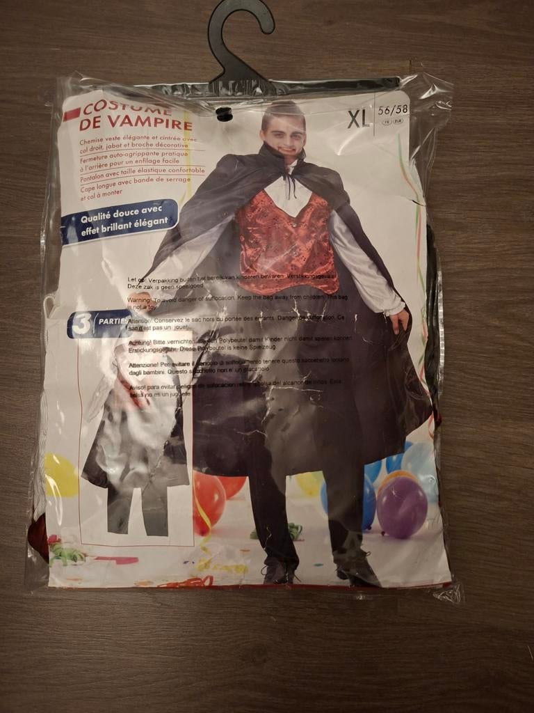 Verkleedkledij : vampier / maat XL 56 - 58, Kleding | Heren, Carnavalskleding en Feestkleding, Ophalen of Verzenden, Maat 56/58 (XL)