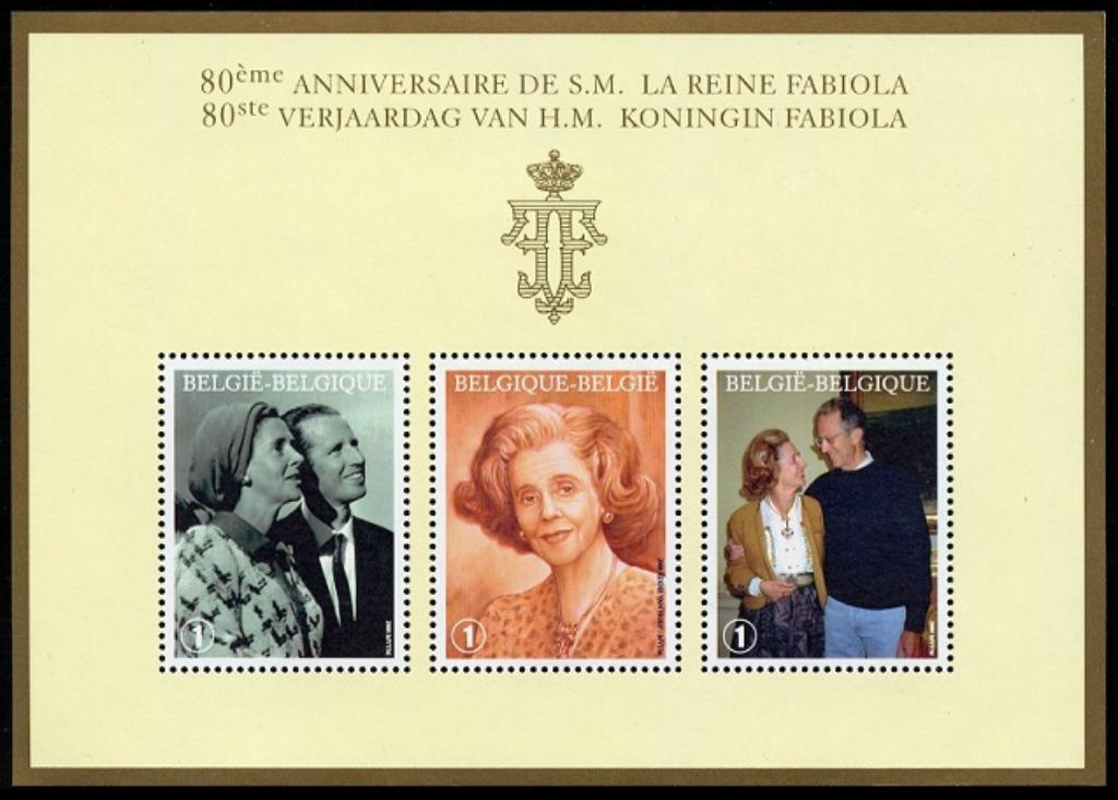 BL156 timbres 80ème anniversaire de S.M. la Reine Fabiola, Timbres & Monnaies, Envoi, Timbre-poste, Neuf