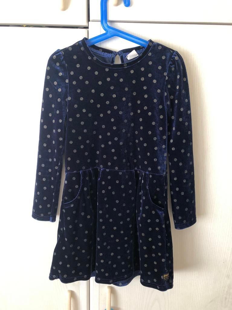 Donkerblauwe jurk, maat 122/128, Kinderen en Baby's, Kinderkleding | Maat 122, Meisje, Ophalen of Verzenden, Zo goed als nieuw