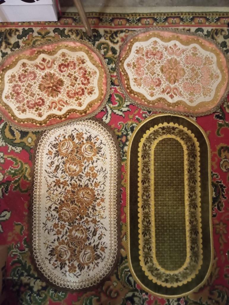 4 ovalen retro vintage onderzet tapijten, Envoi, Comme neuf, Autre