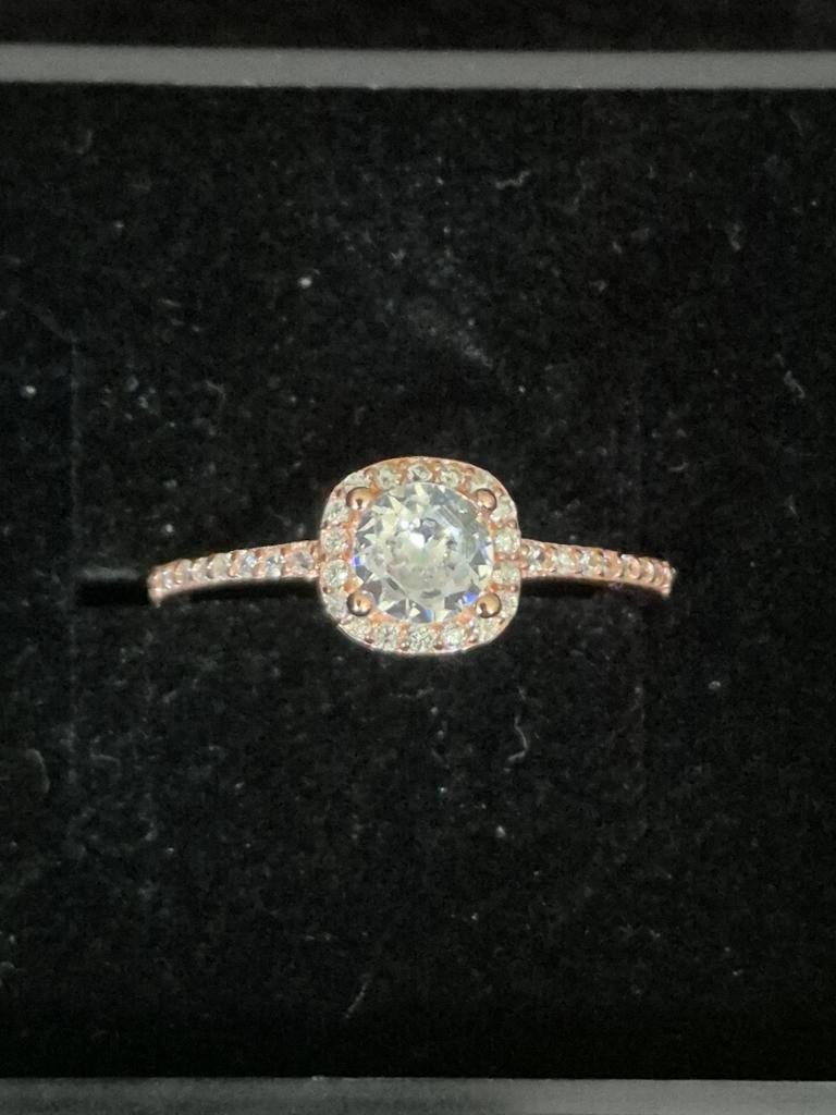 Nieuwe zilveren ring maat 54, Bijoux, Sacs & Beauté, Bagues, Neuf, Enlèvement ou Envoi, Rose, Avec cristal