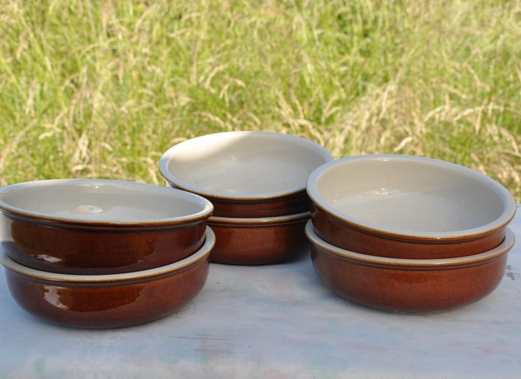 6 raviers ronds terre cuite pour gratin, Enlèvement ou Envoi, Comme neuf, Poterie, Récipient(s)
