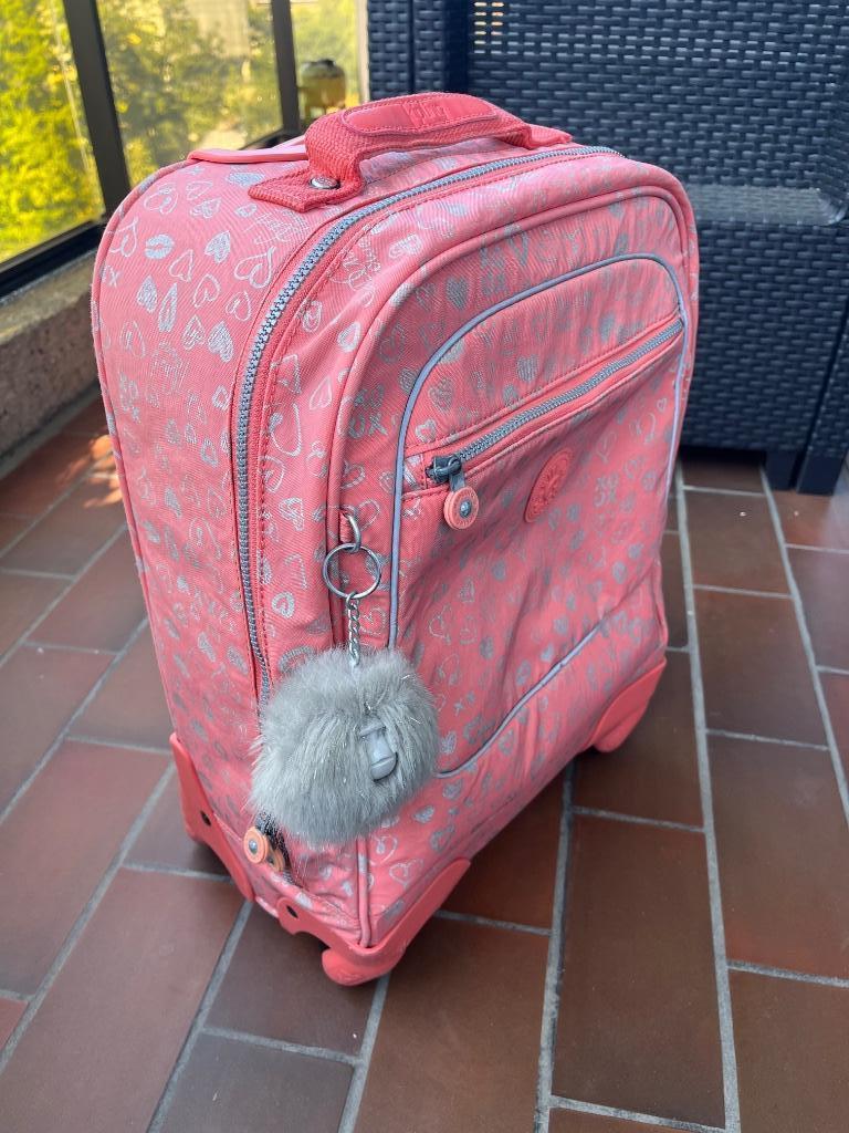 Cartable à roulettes Kipling + gratis, 40 à 50 cm, Rose, 30 à 40 cm, Enlèvement