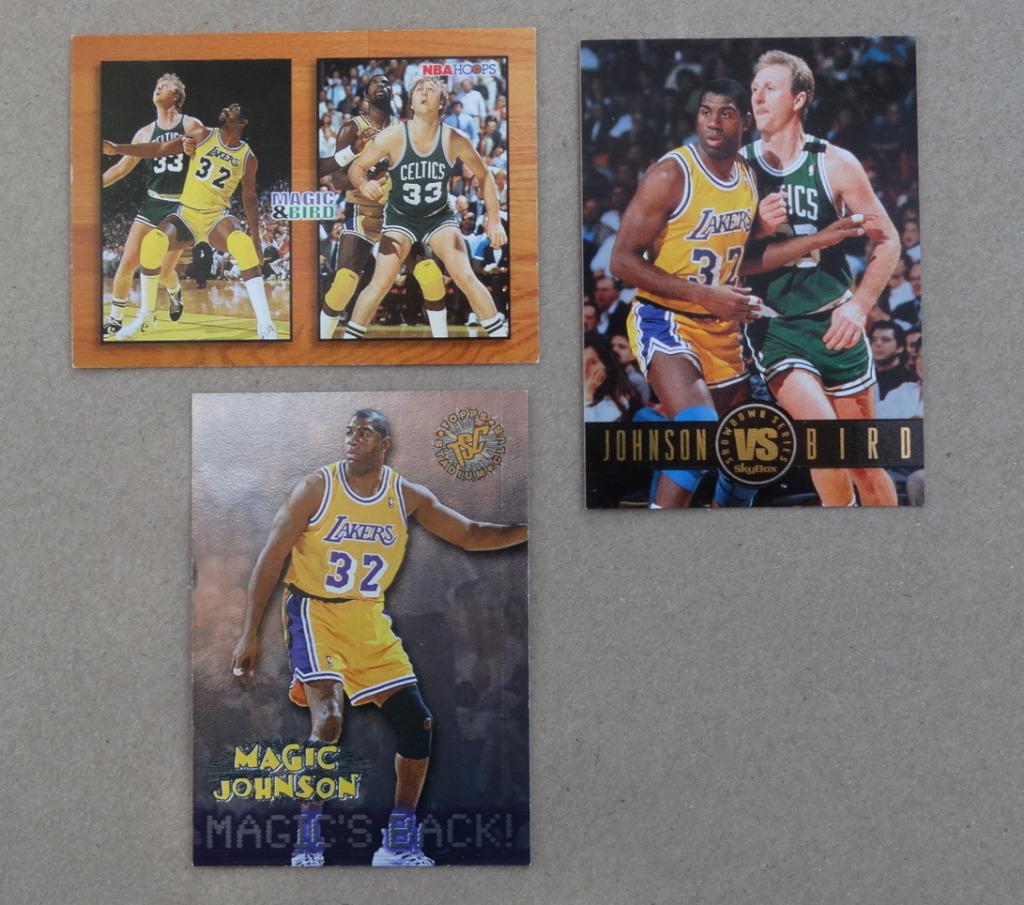 Magic Johnson NBA basketball 9 card lot (zonder Larry Bird), Sport en Fitness, Verzenden, Zo goed als nieuw, Overige typen