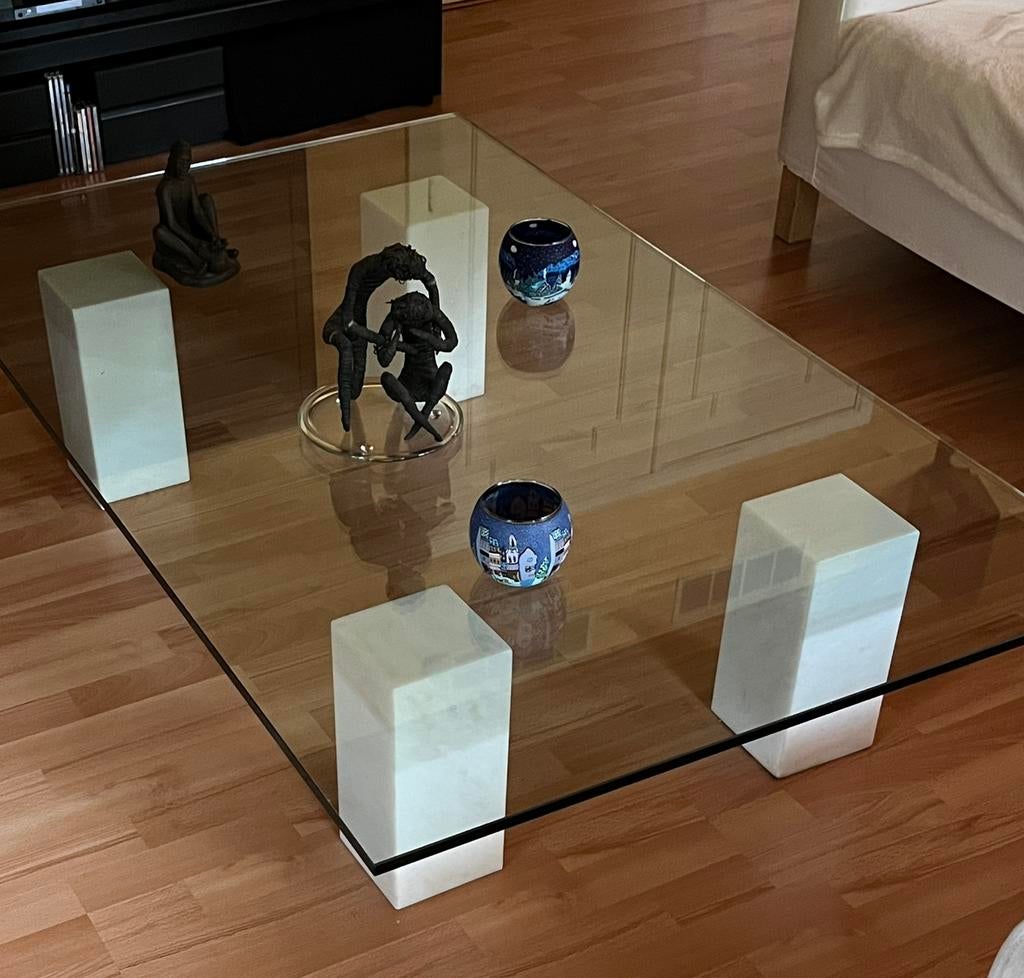 Table basse élégante en verre - très bon état, Enlèvement, Comme neuf, Verre