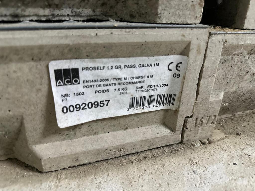 ACO Proself afwateringsgoot 1 meter – gegalvaniseerd rooster, Bricolage & Construction, Dalles & Carrelages, Neuf, Enlèvement
