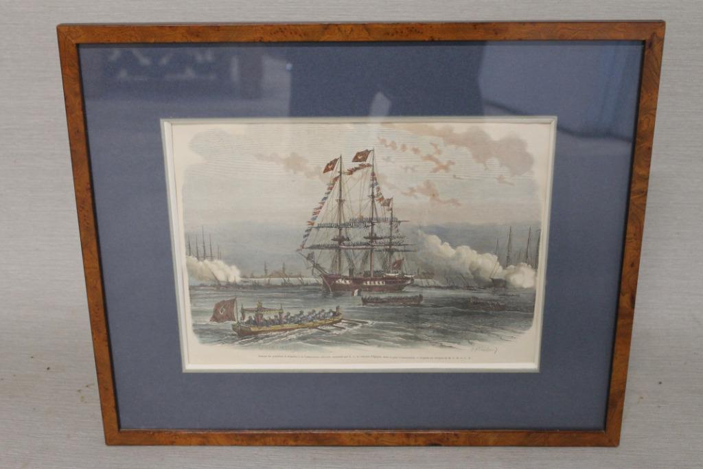 Maritieme gravure van "Blanchard" - Lijnvaarthaven van Alexa, Ophalen of Verzenden