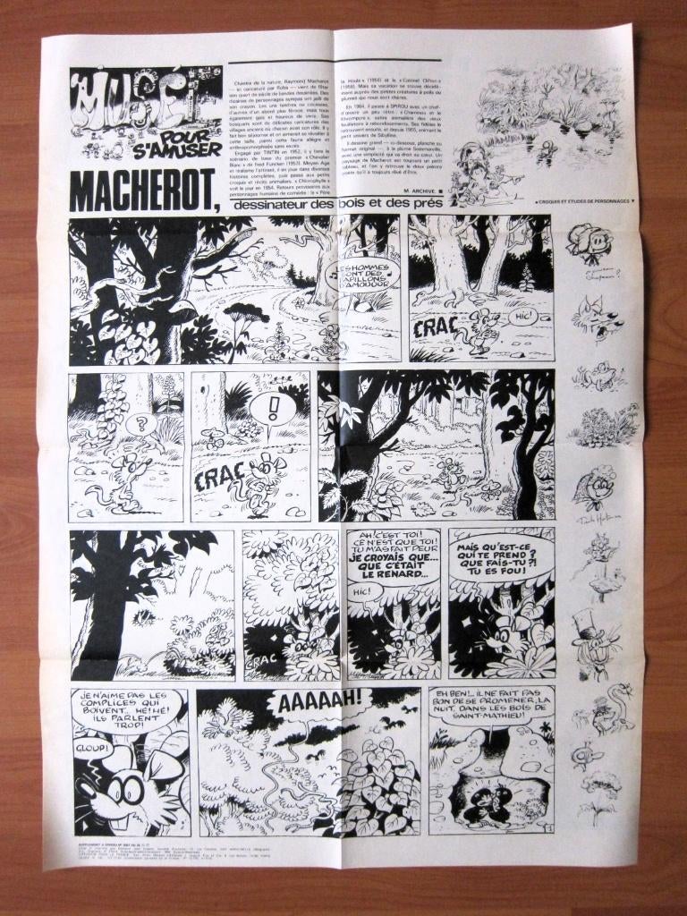 Poster double Spirou 2067 Macherot + spatial (1977), Livres, BD, Enlèvement ou Envoi, Une BD, Comme neuf, Raymond Macherot