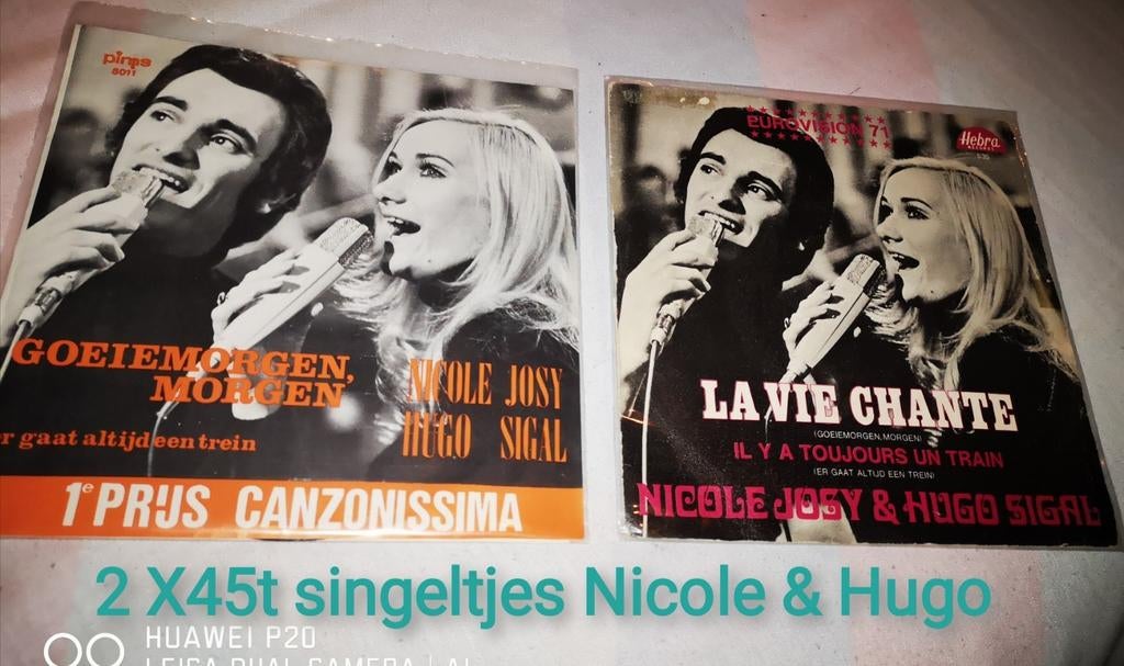 2x (45t) singeltjes Nicole & Hugo, Cd's en Dvd's, Vinyl | Nederlandstalig, Ophalen of Verzenden, Zo goed als nieuw, Overige formaten