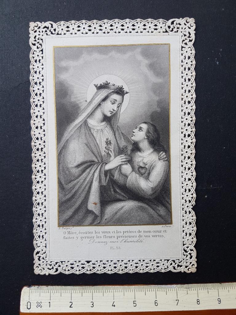 Santje Heiligenprentje met kant Holy card Devotie, Verzamelen, Bidprentjes en Rouwkaarten, Bidprentje, Verzenden