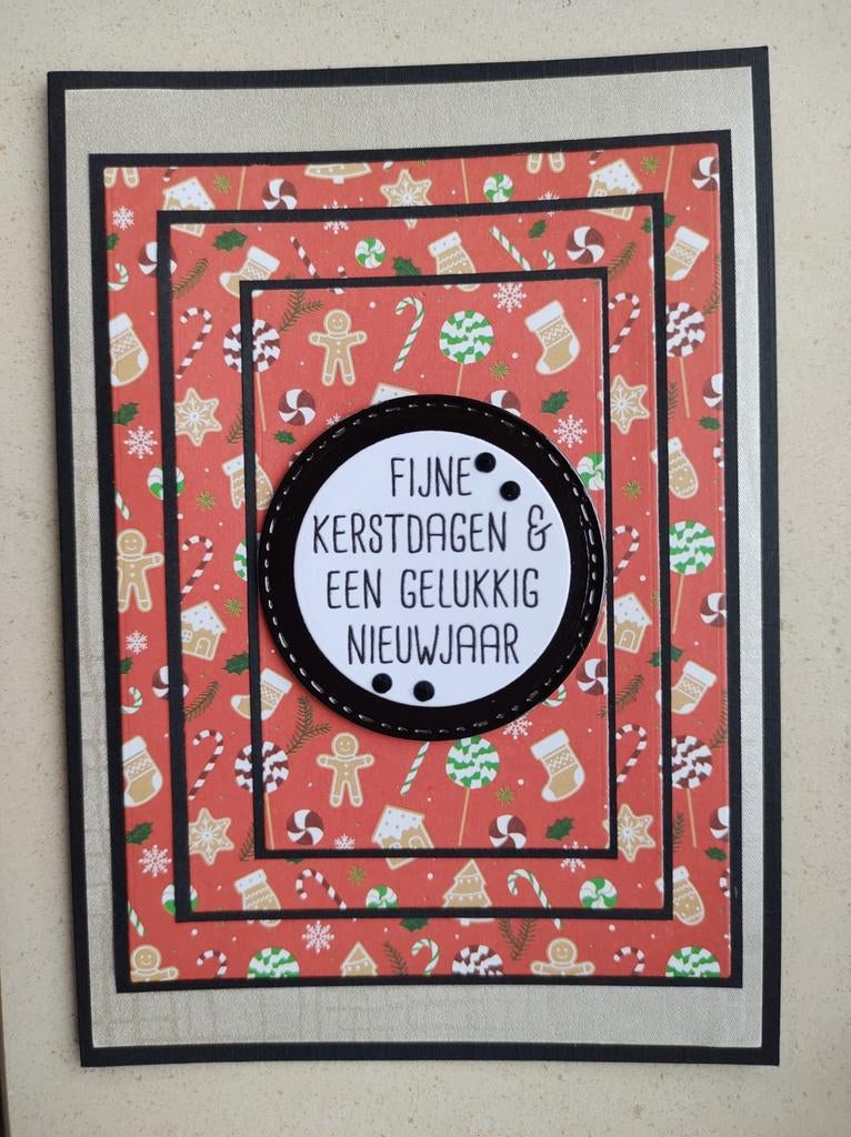 Zelfgemaakte kerstkaart met omslag, Enlèvement ou Envoi, Neuf, Noël