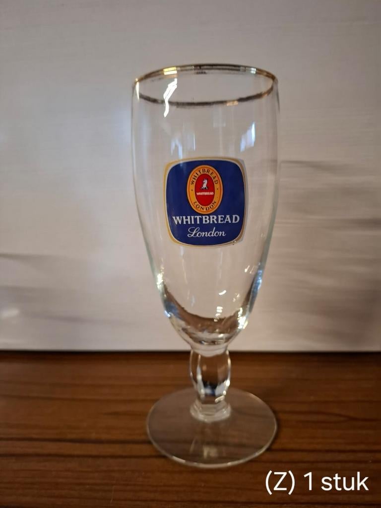 VINTAGE Whitbread London bierglas op voet, Verzamelen, Ophalen of Verzenden, Zo goed als nieuw