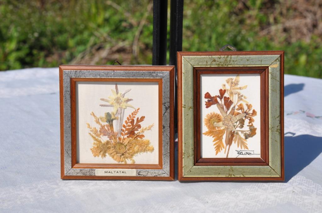 2 petits cadres avec fleurs séchées, Enlèvement ou Envoi, Utilisé
