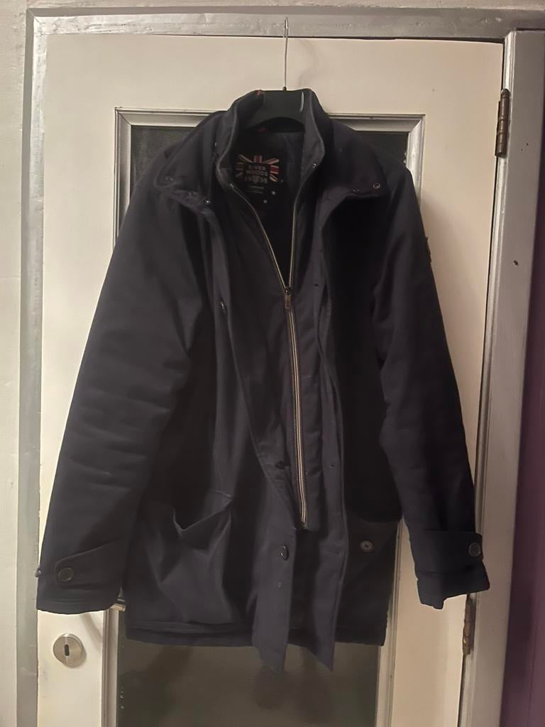 Veste parka  à capuche bleu marine  River Woods classique, Ophalen of Verzenden, Zo goed als nieuw, Blauw