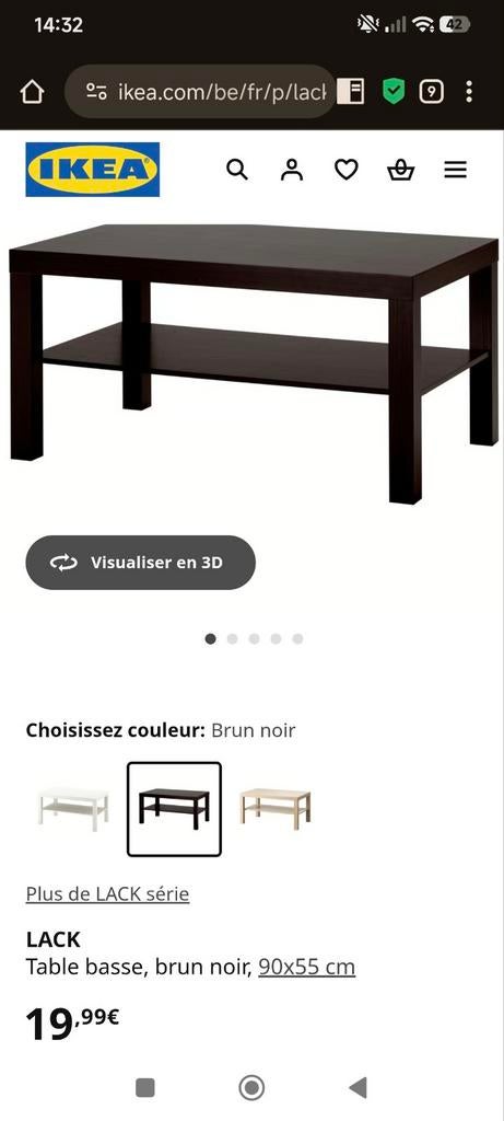 Table LACK ikea noire, Enlèvement