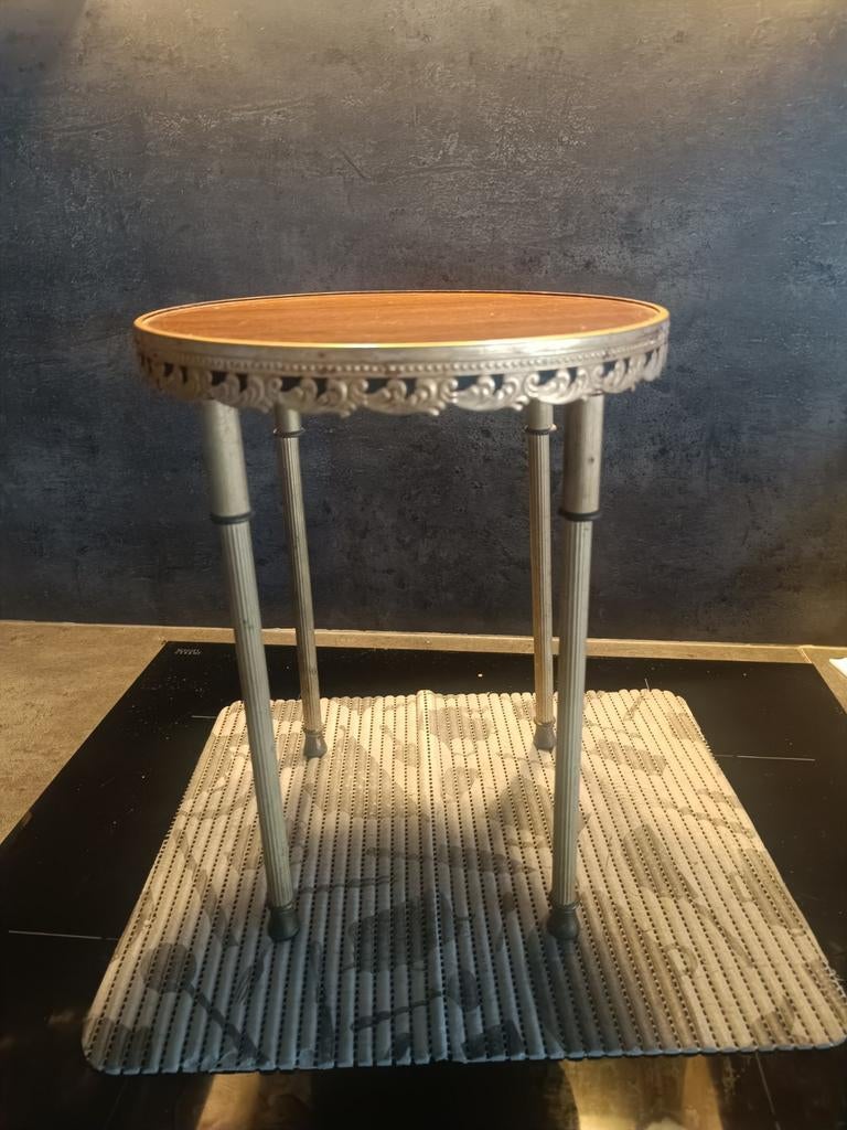Vintage bloempot bijzettafeltje ( h 32,5 en diameter 25 cm ), Huis en Inrichting, Ophalen, Zo goed als nieuw