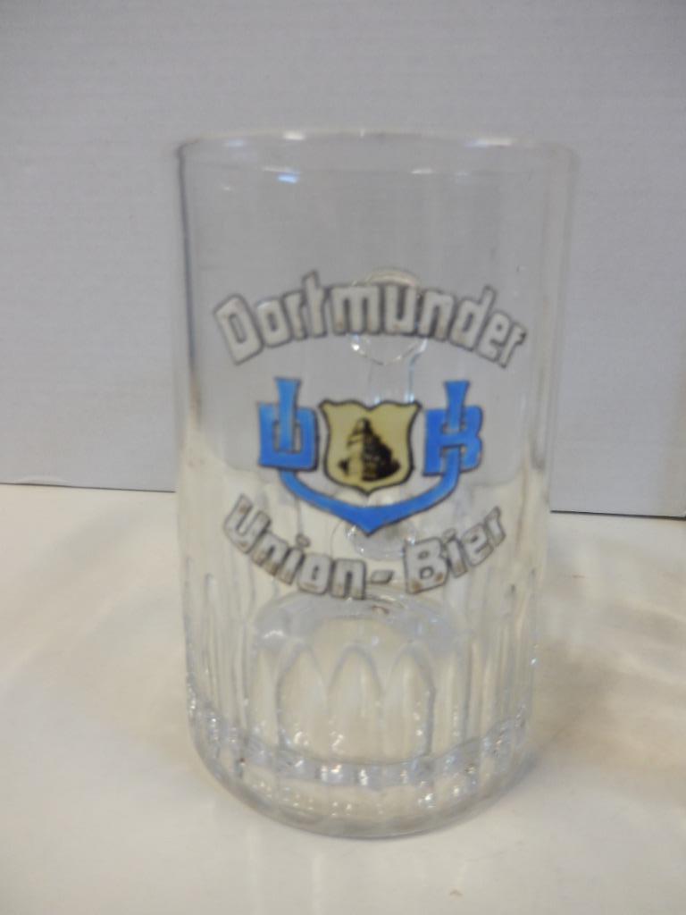 1 Duitse glazen bierpul Dortmunder Union-Bier, Collections, Enlèvement ou Envoi, Utilisé, Verre ou Verres, Autres marques