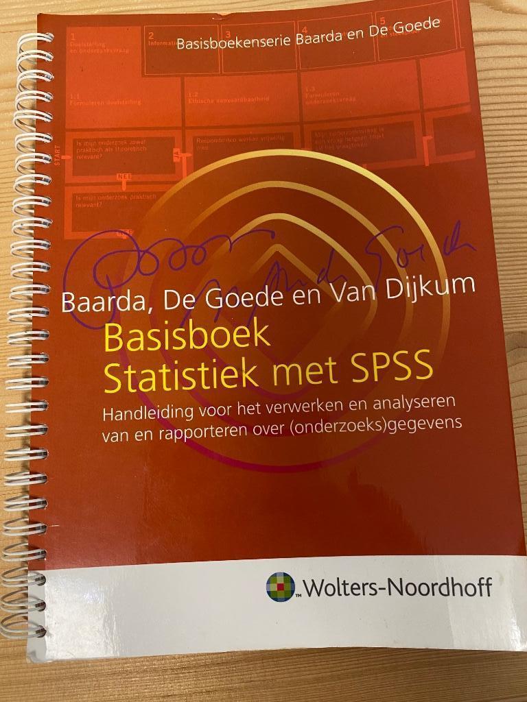 Basisboek statistiek met SPSS, Boeken, Ophalen, Zo goed als nieuw, Hoger Onderwijs, Wolters