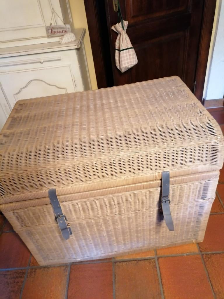 Grote rieten mand kist, Ophalen, Gebruikt, 50 tot 100 cm, 50 tot 75 cm