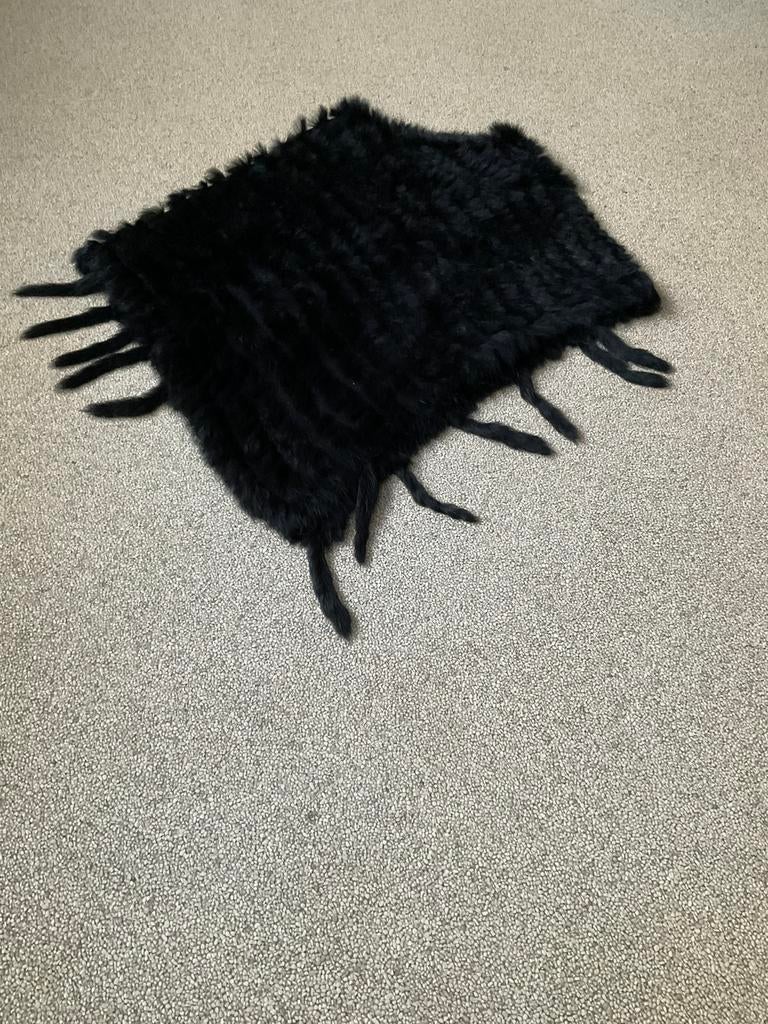 Poncho in konijnenpels zwart, Kleding | Dames, Ophalen of Verzenden
