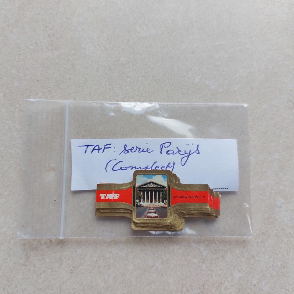 Reeks sigarenbandjes TAF : Parijs, Verzamelen, Ophalen of Verzenden, Sigarenbandjes