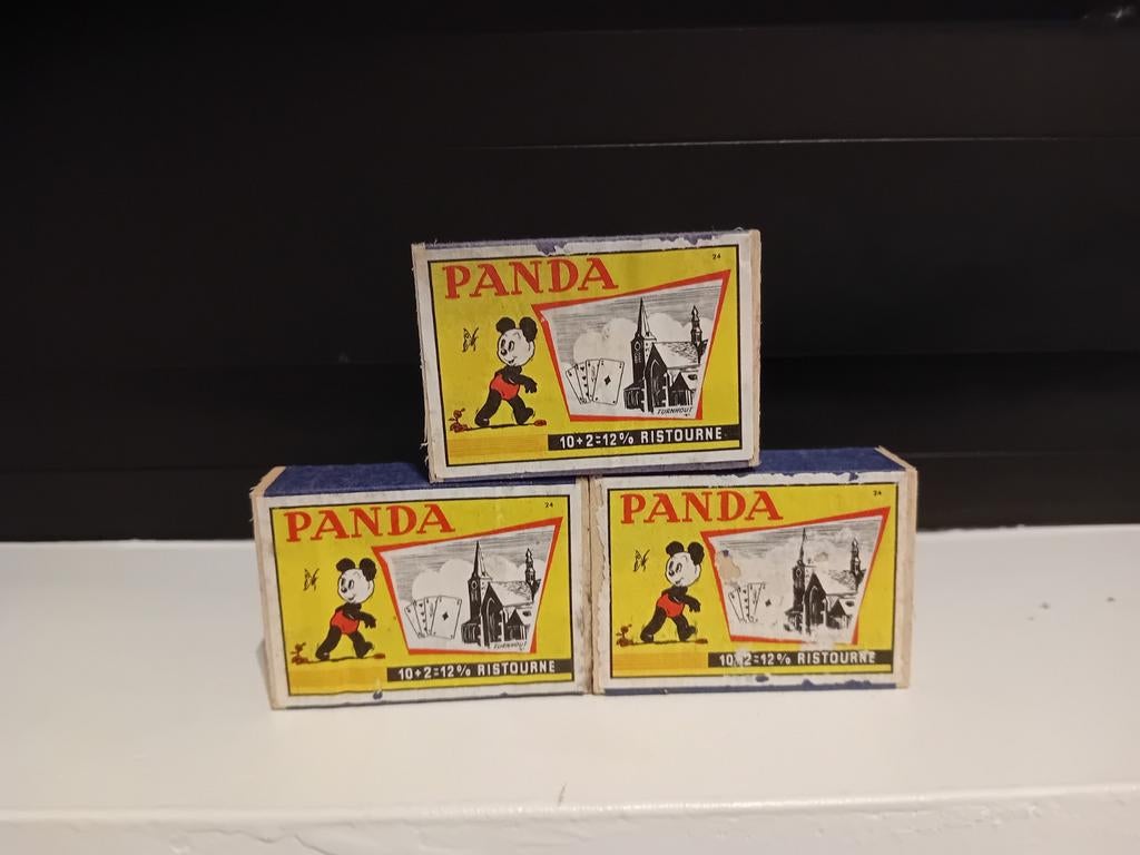 Oude houten luciferdoosjes Kaartspel Turnhout panda, Enlèvement ou Envoi
