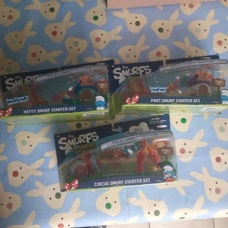 SCHTROUMPFS 3 sets de MICRO VILLAGE *NEW* VINTAGE. COLLECTOR, Enlèvement, Neuf